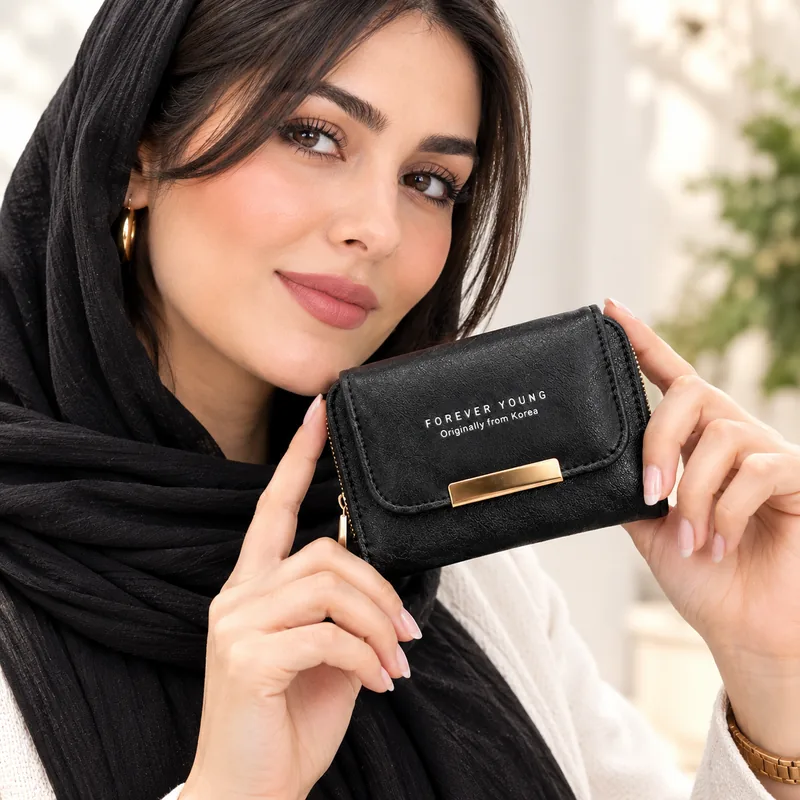 کیف پول زنانه چرمی جیبی